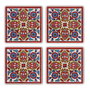Hermia Conjunto de 4 Alfombrillas de Cristal de Piedra Natural Multicolor